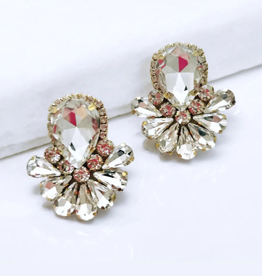 Neutral Crystal Rhinestone Earrings