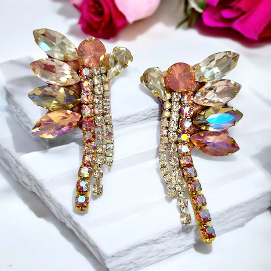 Crystal Rhinestone Chain Earrings